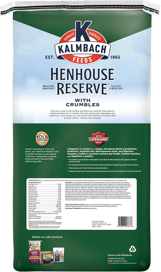 Kalmbach Feeds Henhouse Reserve® Whole Grain Layer Feed with Crumbles for Poultry