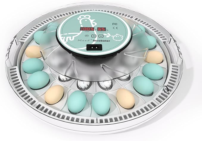 MeeF incubators for Hatching Eggs,Automatic 30 Eggs Incubator with Automatic Turner and Humidity Control, can Hatch Duck Eggs, Pigeon Eggs, Bird Eggs,Quail Eggs and 15 Goose Eggs
