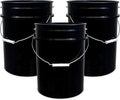 5 Gallon Bucket Only | Made in USA | Food Grade | Durable 90 Mil All Purpose Pail | BPA Free | Premium HPDE | Easy Stack and Store | Lids Not Included (Black, 3)