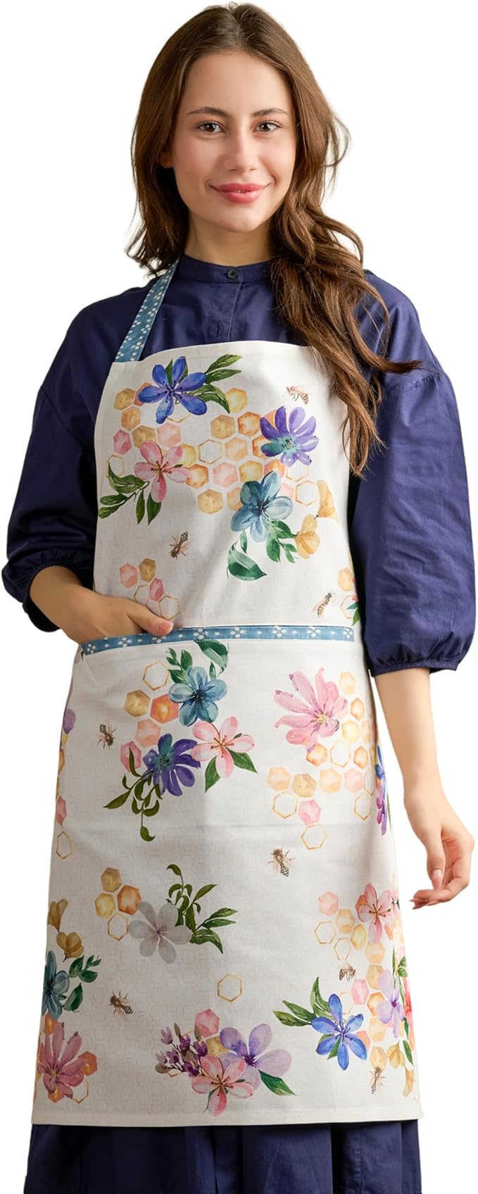 Maison d' Hermine 100% Cotton Apron for women with Pocket Kitchen Chef Apron for Men Cooking Easter Decorations