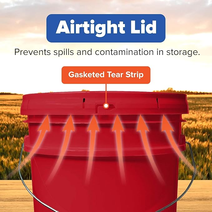 ePackageSupply 5 Gallon Plastic Bucket with Airtight Lid | Made in USA | Food Grade Bucket | BPA-Free | Heavy Duty 90 Mil All Purpose Pail | One 12" Rubber Mallet & One Lid Opener Included | 1 Pack