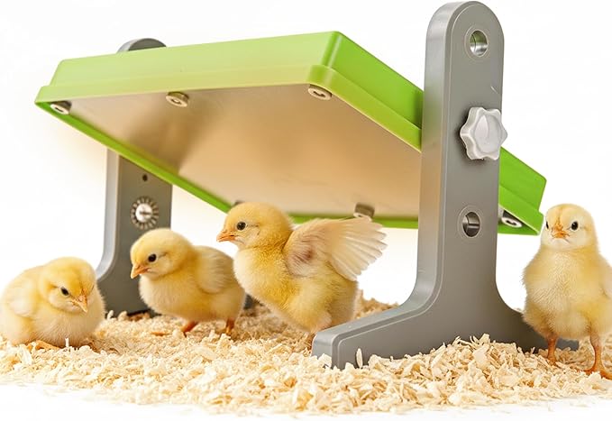 Fuzzy Bird Chick Brooder (12''*8'') Brooder Heater for Chicks Ducks and Birds Incubation Heating Keep Chicks Warm Newly Upgraded Temperature Adjustable Height Adjustable Chick Heating Plate - Green