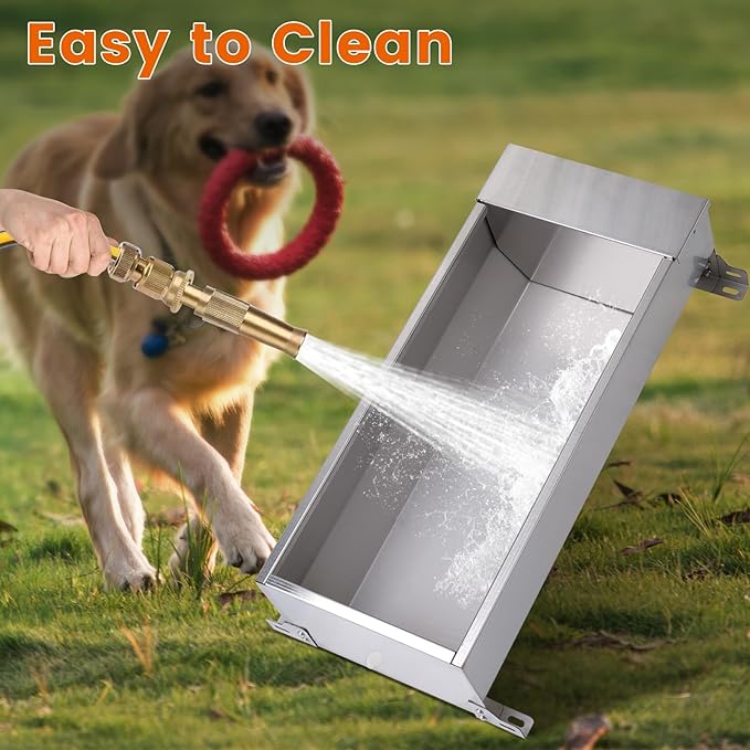 Automatic Large Dog Water Bowl Dispenser Outdoor Stainless Steel Automatic Livestock Water Trough Large Capacity Auto Fill Dog Waterer with Float Valve, for Chicken Geese Duck Goat Pig