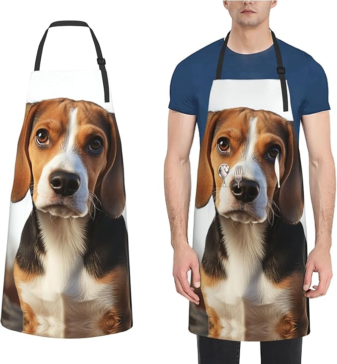 Kitchen Aprons for Men Women Waterproof Apron with 2 Pockets Skis on mountain Apron Adjustable Bib Aprons