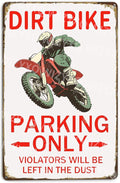 Dirt Bike Parking Only Violators Will Be Left In Dust Motorcross Tin Signs for Boys Metal Sign for Home Garage Bedroom 12×8 Inch