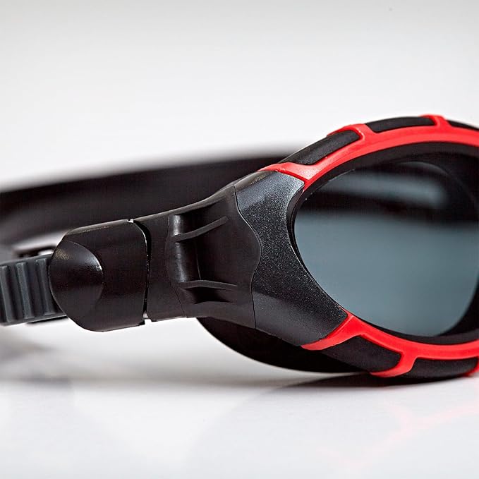 Zoggs Adult Unisex Predator Flex Polarized Anti-Fog UV Protection Wide Vision No-Glare Quick-Adjust Swimming Goggles, 461043