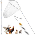 Chicken Catcher,74 inches Adjustable Pole Chicken Catcher Leg Hook, Suitable for Catching Small Duck,Goose,Bird,Fish, Skunk Bat and Raccoon etc（15.3 x 23.2 Inch Net with 75.5 Inch Pole）