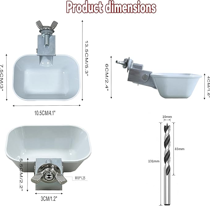XINYI 4pcs Aluminum Alloy Chicken Water Cups, Metal Chicken Water Feeder for Small Animals, Dog, Cat, Bunnies, Ferret, Hamster, Guinea Pig, Chinchillas, Mice, Rats, Goat, Bird, Rabbit Water Bowl