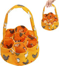 Egg Collecting Basket, Eggs Gathering Basket Canvas Egg Bags with 7 Pouches for Farmhouse Chicken Hen Duck Goose Housewife Garden Transporting Storage (Orange)