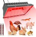 UTFEEDY Chicken Coop Heater, Aluminum Brooder Heater Lamp for 30 Chicks or Duckling, 250 Watts Heating Plate Lamp Warmer with Adjustable Temperature & 8 feet Iron Chain for Amphibians, Livestock, Pets