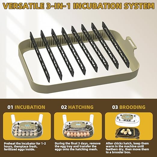 24 Incubators for Hatching Eggs, Egg Incubator with Humidity Control & Digital Temperature, Automatic Egg Turner, Hatch Day, Auto Water Refill, 360°Viewing for Chicken, Duck, Quail, Duck, Goose