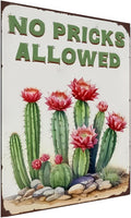 Funny Cactus Tin Sign – Vintage Succulent Wall Decor for Home, Kitchen, Garden or Greenhouse, Retro Metal Plaque for Plant Lovers, 8x12 Inch