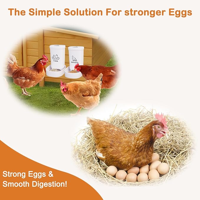 Chicken Oyster Shell Feeder and Grit Feeder Crushed Eggshells Chicken Feeder Chicken coop Accessories Automatic Chicken Feeder