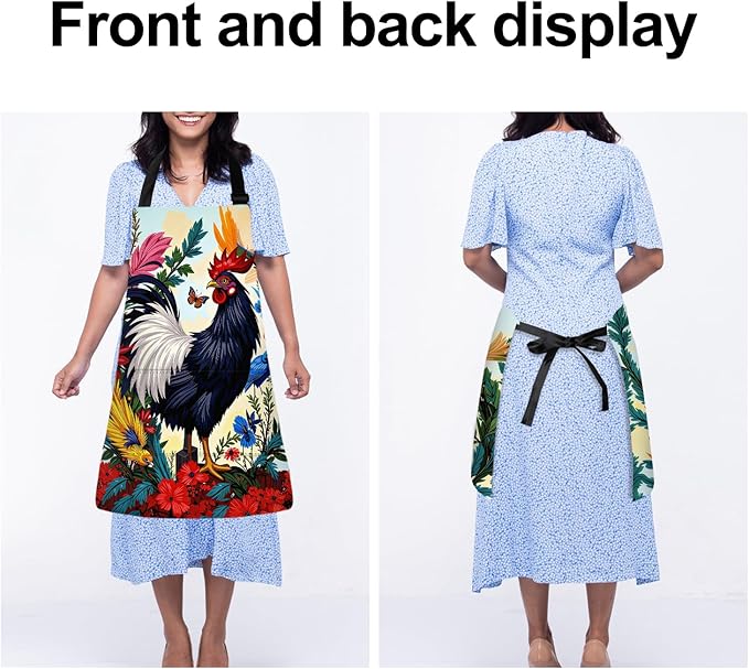 Apron Adjustable Waterproof with Two Deep Pockets Wowen men for Summer BBQ Pool Parties & Resorts
