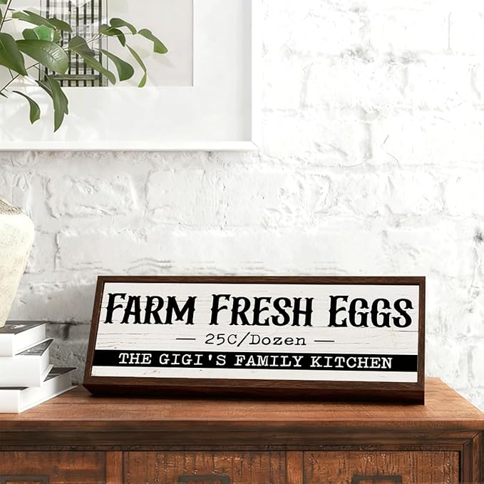 Rustic Kitchens Decor, The GIGI's Family Kitchen Sign, Decorative Wooden Wall Plaque, Family Decor, Funny Kitchen Wood Signs, Gift for Mom Grandma 9.5x3.1x1 inches