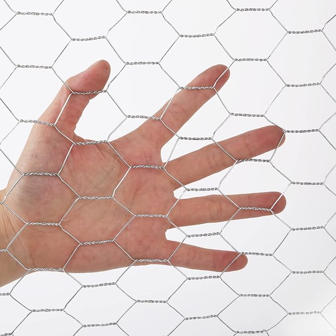 20-Gauge Galvanized Hexagonal Poultry Netting Chicken Wire Rolled Fencing with Mesh Size 1-in (4 ft. x 50 ft.)