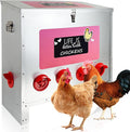 85-120LB Large Automatic Chicken Feeder Galvanized Metal Chicken Feeders with 10 Feeding Ports No Waste Outdoor Poultry Feeder with Handle and Locking Lid for Chickens and Ducks