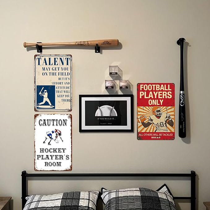 Baseball Wall Art Decor For Boys Room Baseball Posters Metal Tin Sign Poster Of Famous Quotes Vintage Sports Motivational Wall Decor Gifts For Boys 8-12 motivational Quotes Signs 8x12 In