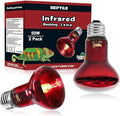 LUCKY HERP Infrared Heat Lamp 50W 2 Pack，Reptile & Amphibian Basking Spot Light Bulbs, Red Heat Lamp Bulbs for Reptiles, Bearded Dragon, Turtle, Lizard, Snake, Chicken