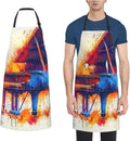 Kitchen Aprons for Men Women Waterproof Apron with 2 Pockets Cool Steampunk Gears Apron Adjustable Bib Aprons