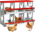 6 Hole Chicken Nesting Box,Roll Away Nesting Boxes for Laying Eggs with Large Vented Holes,Wall-Mountable Chicken Coop Nesting Boxes,Metal Laying Boxes for Hens,Ducks(Red)