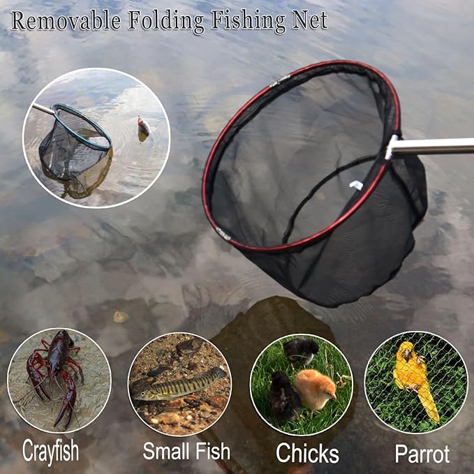 Fishing Net 2 Pack Retractable Lightweight Landing Net with Aluminum Rod Handle Fishing Nets for Youth Catch and Release Butterfly Nets