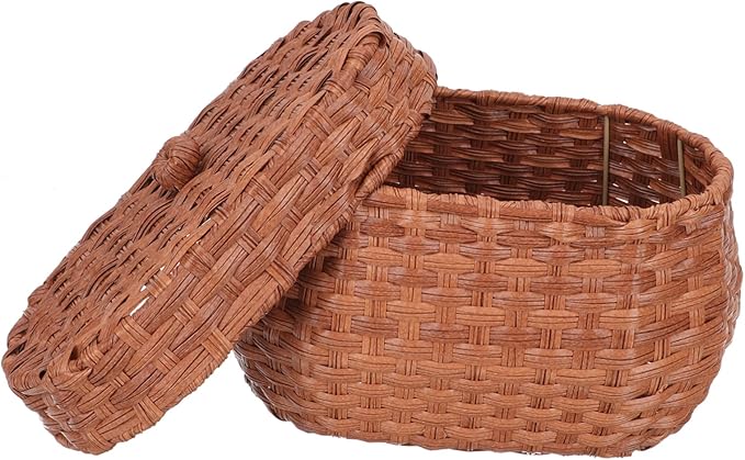 Cabilock Farmhouse Egg Basket Vintage Handwoven Decorative Egg Holder Natural Rattan Material Countertop Storage for Chicken Retro Kitchen Decor