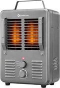 Comfort Zone Electric Portable Milkhouse Style Utility Space Heater with Adjustable Thermostat, Overheat Protection, and Safety Tip-Over Switch, Ideal for Garage or Greenhouse, 1,500W, CZ798
