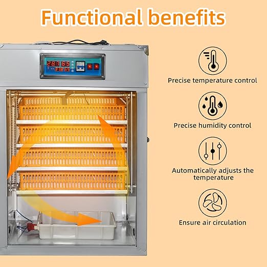 352 Egg Digital Cabinet Incubator，Poultry Hatching Breeding Cabinet Incubator for Auto Egg Turning, Temp/Humidity Control, Thermostatic for Chicken/Duck/Goose/Quail Bird.
