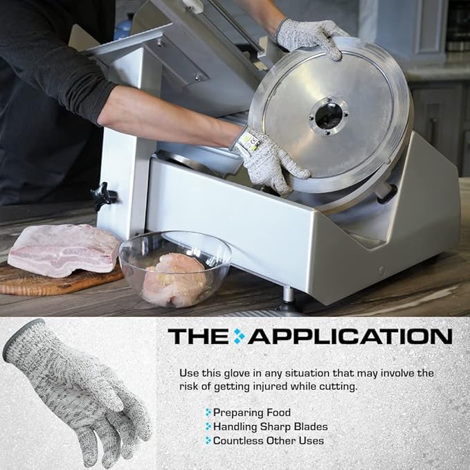 Glove Station Ultra Durable Series Cut Resistant Gloves - Cutting Gloves for Chefs, BBQ and Cooking - Level 5 Protection, Food Grade Safe Cut - Grey, Small Size