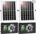 Solar Powered Fan with Battery Run Day/Night, 15W Solar Fan for Chicken Coop with 16.4Ft Cable,3/6H Timer, Waterproof Greenhouse Fans for Shed, Chicken Coop,Ventilation