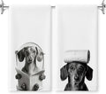 Dachshund Gifts Bathroom Hand Towels, Weiner Dog Gifts for Women Hand Towels for Bathroom, Gifts for Dachshund Lovers, Weiner Dog Decor, 16x24 Inch Set of 2（Upgraded Fabric）