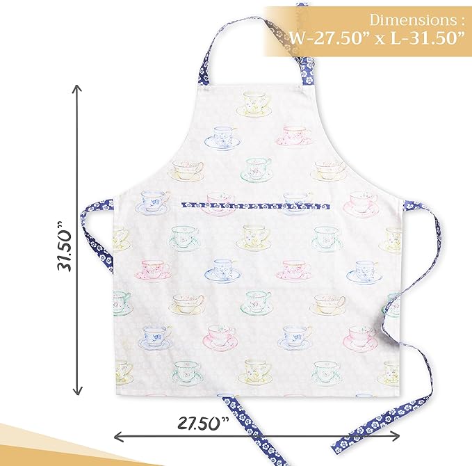 Maison d' Hermine 100% Cotton Apron for women with Pocket Kitchen Chef Apron for Men Cooking Easter Decorations