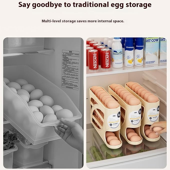 Fridge Egg Holder, 30 egg organizer/tray for refrigerator,fridge organizers and storage for Kitchen.(White)