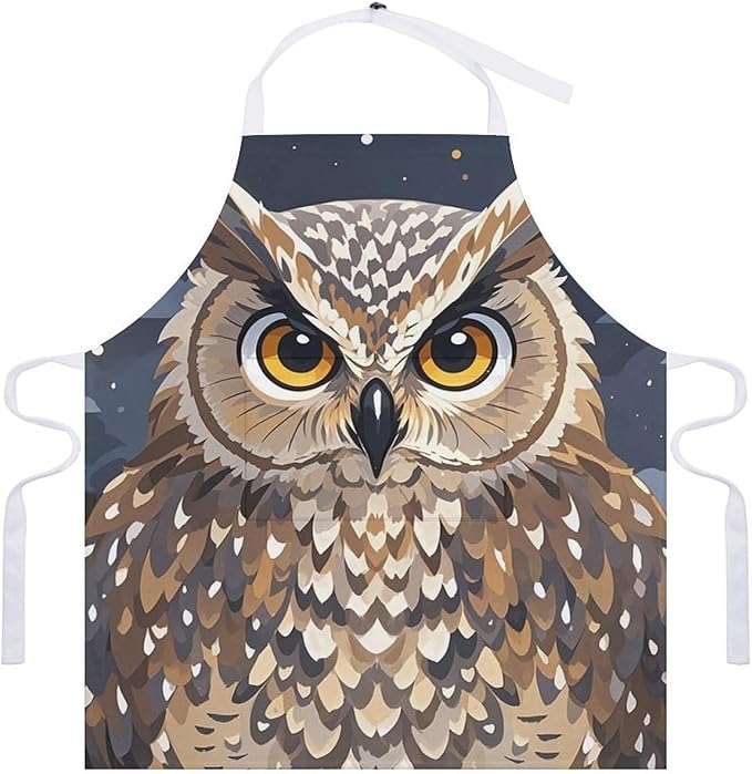 Waterproof Apron Adjustable Bib Aprons with Pockets Orange Cat Sleeping Apron Kitchen Aprons for Women Men