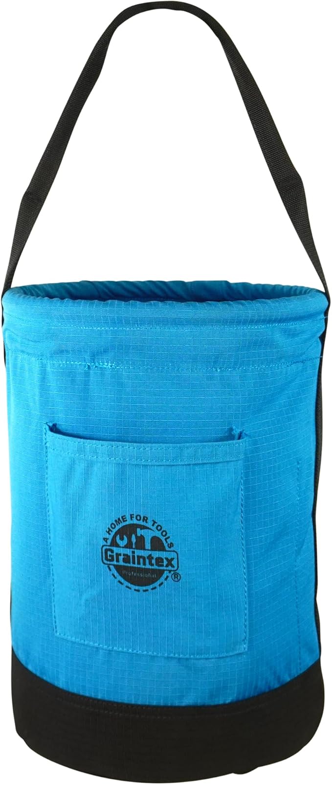 Graintex Canvas Utility Bucket 9.5"x14", Round Tool Bucket, Reinforced Base & Carry Handle, Ripstop Canvas, Ideal Multi-Purpose Bag for Jobsite, Gardening, Home Use, Tool Storage - Royal Blue