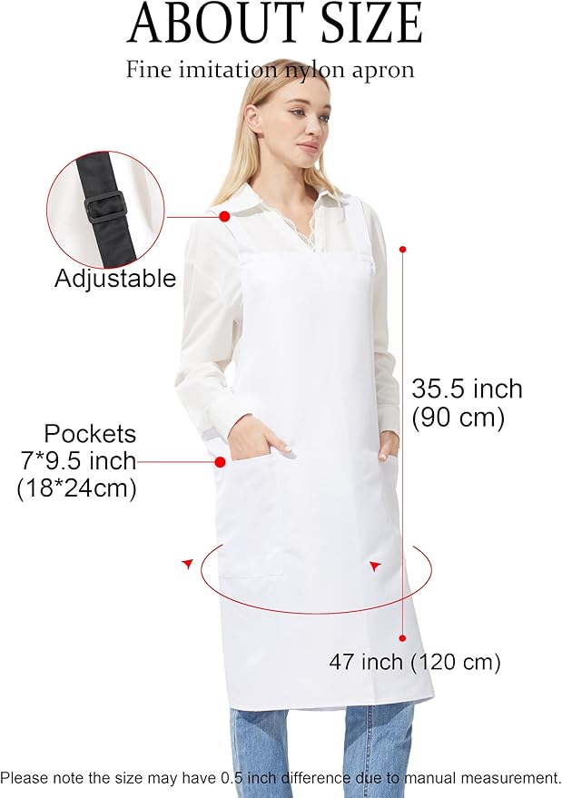 APRONNER Comfortable Water Repellent Cross Back Aprons for Women with Pockets for Cooking Kitchen Baking Adjustable Unisex
