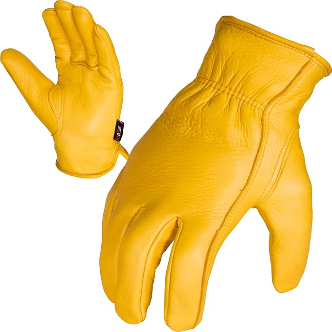 SKYDEER Full Grain Deerskin Leather Gloves for Men and Women, Extra Soft and Hands Protection, 3D Ergonomic Design (SD2210)