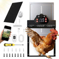 Solar Powered Automatic Chicken Coop Door with 2K Camera, 10m Night Vision Alarm, IP65 Wireless Auto Opener, 6-Month Battery Life, APP Control & 2-Way Audio, Anti-Pinch Safety Design