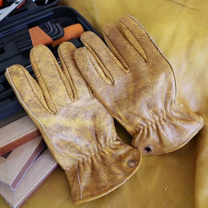 Heavy Duty leather work Gloves,Safety Cowhide Leather Garden Working Gloves for Men/Women,Driving,Yard work