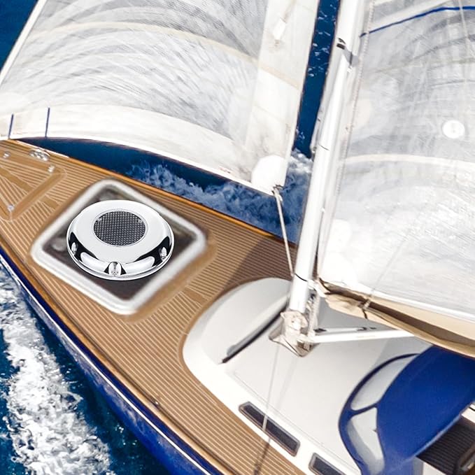 Solar Powered Ventilation Fan Exhaust Stainless Steel with Battery Switch for Marine Boat Waterproof 8.5 Inches