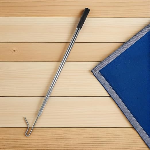 Beaupretty Stainless Steel Poultry Catcher Hook Pole with Telescopic Extension 72–145cm for Chicken, Duck, and Goose Handling on Farms and Coops