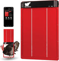 RUN-CHICKEN Door Giant – Large Automatic Poultry Coop Door for Ducks & Turkeys, Not for Chickens, Battery Powered/Solar Compatible, Heavy-Duty Aluminum, Predator Proof, Easy Install (Red)