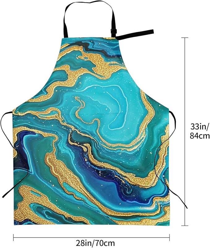 Waterproof Apron Adjustable Bib for Women Men Vintage Nautical White Ship Cooking Aprons Chef Bibs with 2 Pocket