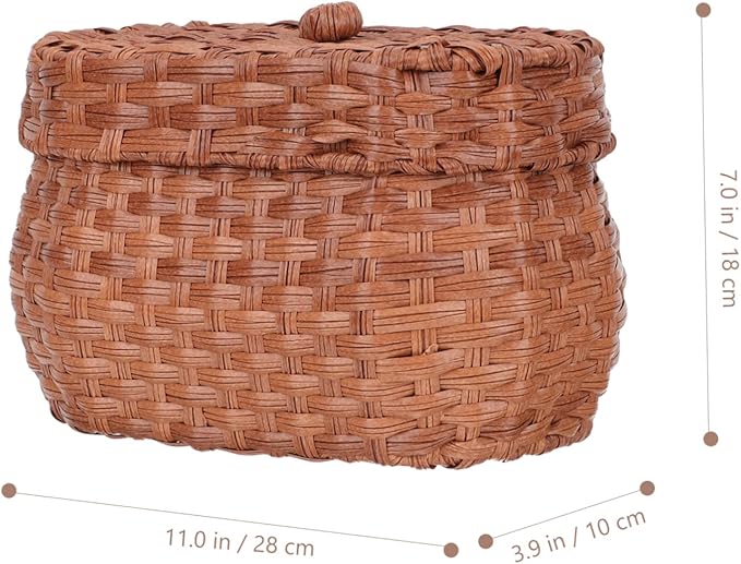 Cabilock Farmhouse Egg Basket Vintage Handwoven Decorative Egg Holder Natural Rattan Material Countertop Storage for Chicken Retro Kitchen Decor