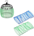 Bird Cage Seed Catcher, Bird Cage Net Cover Seeds Guard, Universal Birdcage Accessories, Blue/Green, Circumference 55.1"-70.9", Height 11.8" for Parrot Cockatiel Enclosures