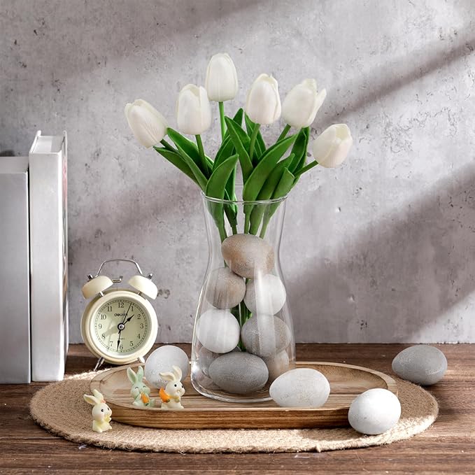 Gejoy 24 Pcs Easter Speckled Eggs Neutral Plastic Fake Chicken Eggs Pastel Textured Easter Decor Vintage Decorative Vase Bowl Fillers Farmhouse Spring Decorations for Home Table DIY Craft (Brown)
