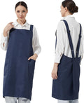 APRONNER Comfortable Water Repellent Cross Back Aprons for Women with Pockets for Cooking Kitchen Baking Adjustable Unisex