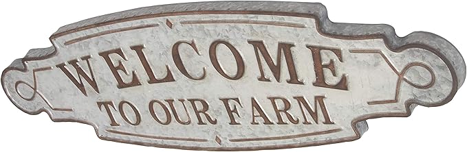 Deco 79 59451 Metal Wall Sign, 11" x 36", Brown/Gray