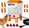 Nexum Heated Chicken Waterer - 3 Gallon Winter-Proof Poultry Drinker with Nipples and Stand, Auto Thermostat for Chickens, Ducks & Quail - Freeze-Resistant, Easy Fill (Orange, 3 Gallon)